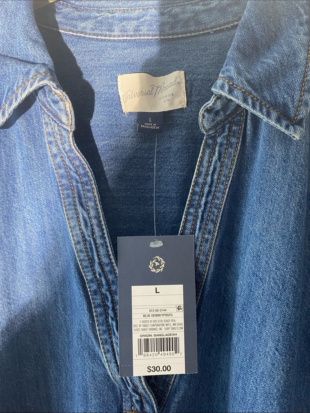 Universal Thread Blue Denim Shirt Dress - Picture 2 of 7
